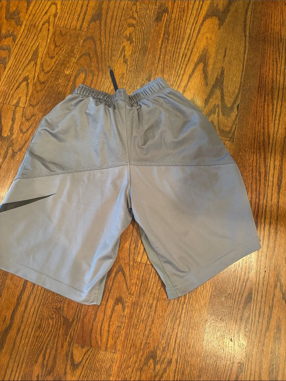 Nike Mens Gray Athletic Shorts with Black Swoosh